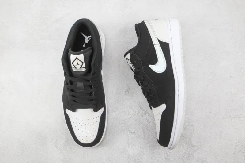 Tênis Air Jordan 1 Low - Black White Diamond